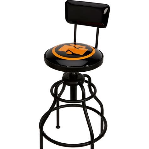 The heavy-duty structure can accommodate a weight of 330 pounds. . Workbench stool with backrest